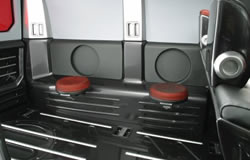 2 Flip-down seat pods in rear cargo area 